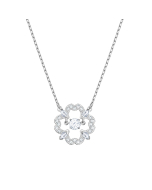 Swarovski Sparkling Dance Flower Necklace, White, Rhodium plating