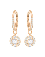 Swarovski Sparkling Dance Round Pierced Earrings - Rose Gold