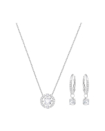 Swarovski Sparkling Dance Round Necklace and Earring Set - Silver