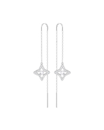 Swarovski Sparkling Dance Star Chain Pierced Earrings - Silver