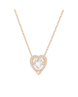Swarovski Sparkling Dance Heart Necklace - Rose Gold