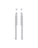 Swarovski Subtle Pierced Earring Jackets - White/Rhodium Plating