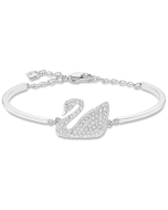 Swarovski Swan Bangle - White/Rhodium Plating