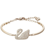 Swarovski Swan Bangle, White, Rose Gold Plating