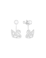 Swarovski Swan Lake Pierced Earring Jackets, White, Rhodium Plating