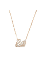 Swarovski Swan Necklace, White, Rose Gold Plating