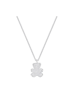 Swarovski Teddy 3D Pendant, White, Rhodium plating White Rhodium-Plated