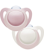 NUK - Happy Days Silicone Soothers Genius Colour Pink Size 2