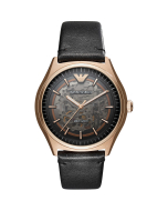 Emporio Armani Black & Rose Gold Meccanico Watch