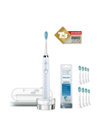 Philips Bundle: HX9331/32 DiamondClean Toothbrush in White + HX9028/12 8 Pk White Replacement Brush Heads 2019 Edition