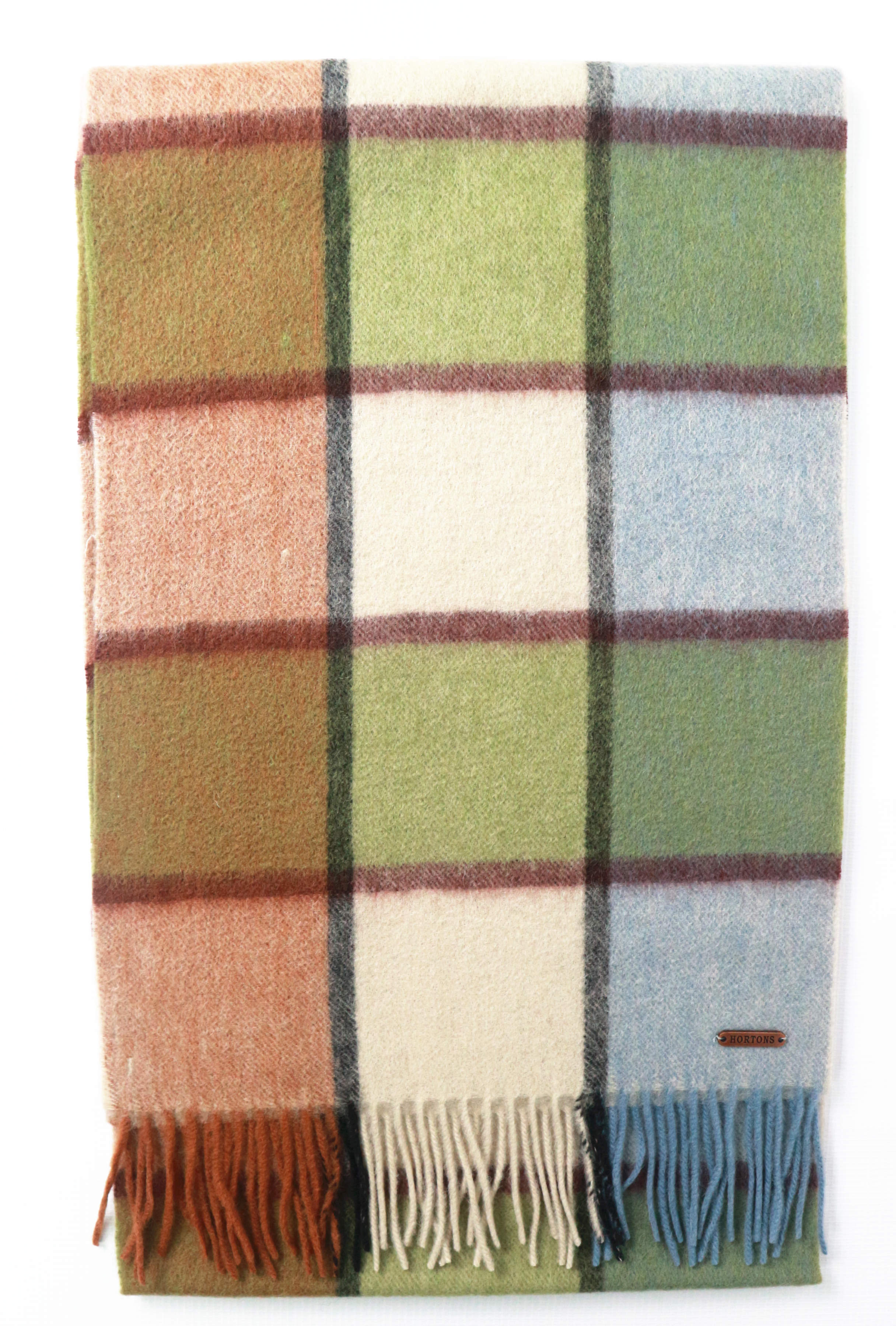 Hortons England 100% Lambswool 'Hexham' Scarf - Patch Check