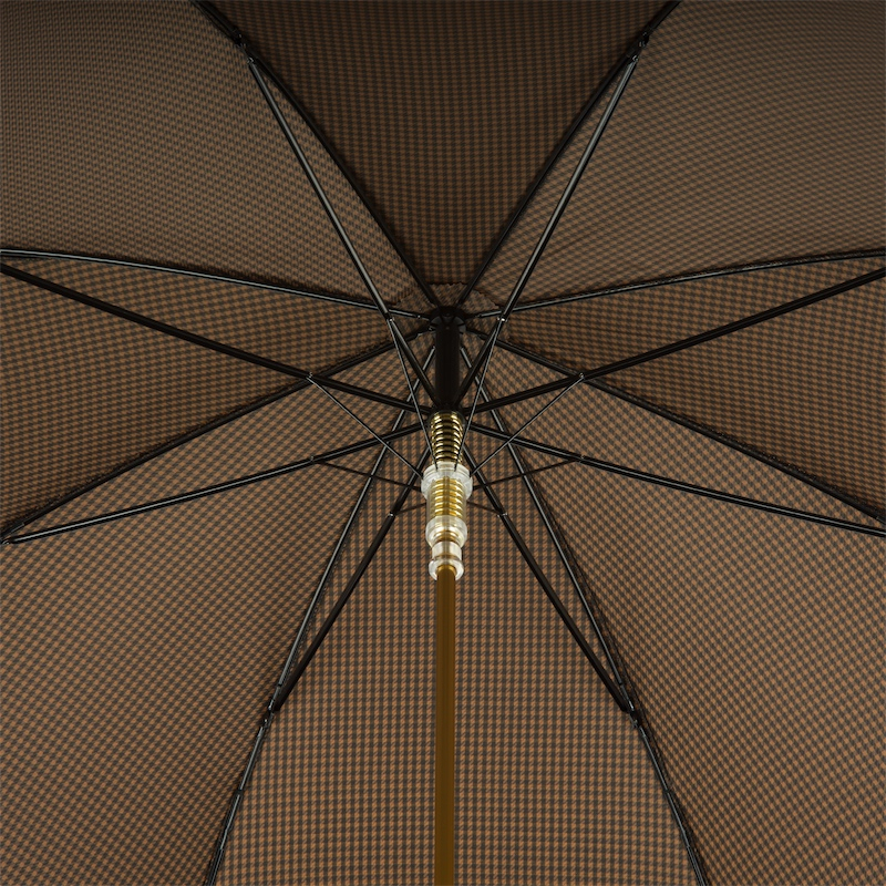 Pasotti Brown Check Luxury Umbrella with Chihuahua Handle