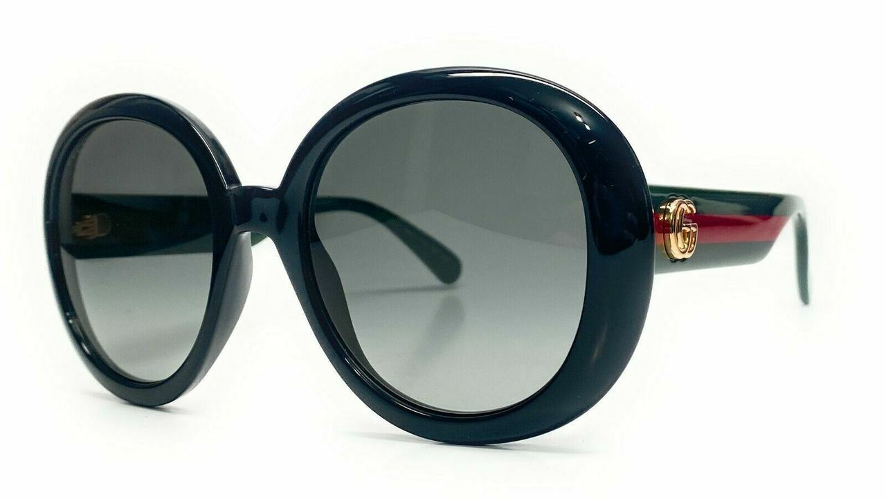 gucci - gg0712s 001 woman's sunglasses black/green/grey