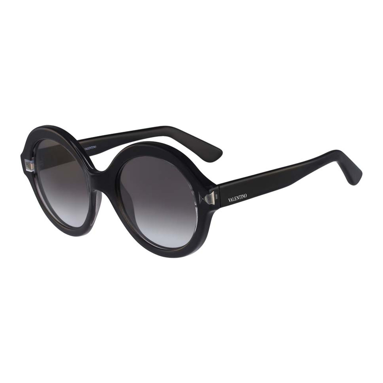 Valentino Womens 'Black Oval' Sunglasses - Black