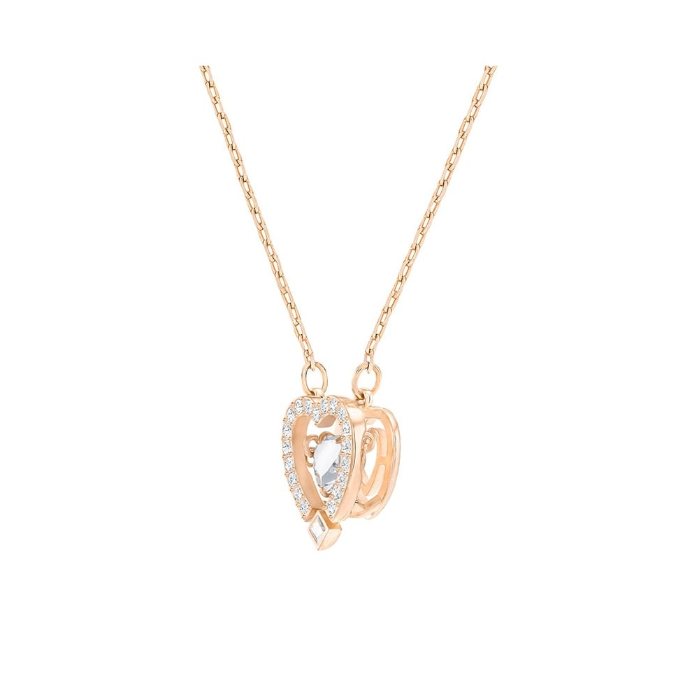 Swarovski Sparkling Dance Heart Necklace - Rose Gold