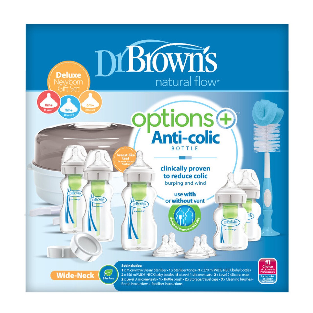 Dr Brown - Natural Flow Options+ Newborn Gift Set